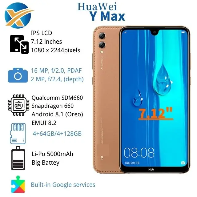 Wholesale HUAWEI Y Max Original 4+64gb 4+128gb 7.12