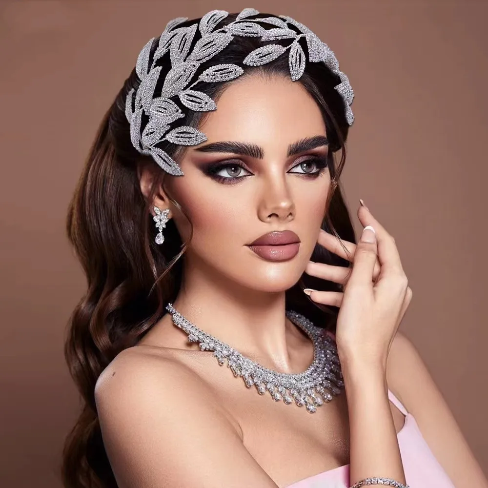 Accessori Capelli Sposa Foglie E Cristalli - Set 3 Pezzi Per Matrimoni E Feste - Foto 9