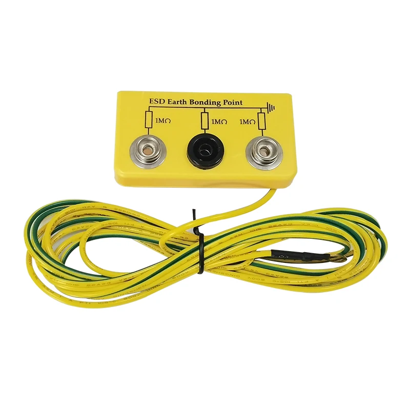 yellow 3 pin anti-static EBP Plug/1M Resistor Anti-static Earth Bonding Point Plug/ESD EU Plug