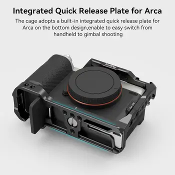 SmallRig Full Cage with Silicone Side Handle for Sony A7C, Comes with Locating Holes for ARRI, Quick Release Plate for Arca and detail image