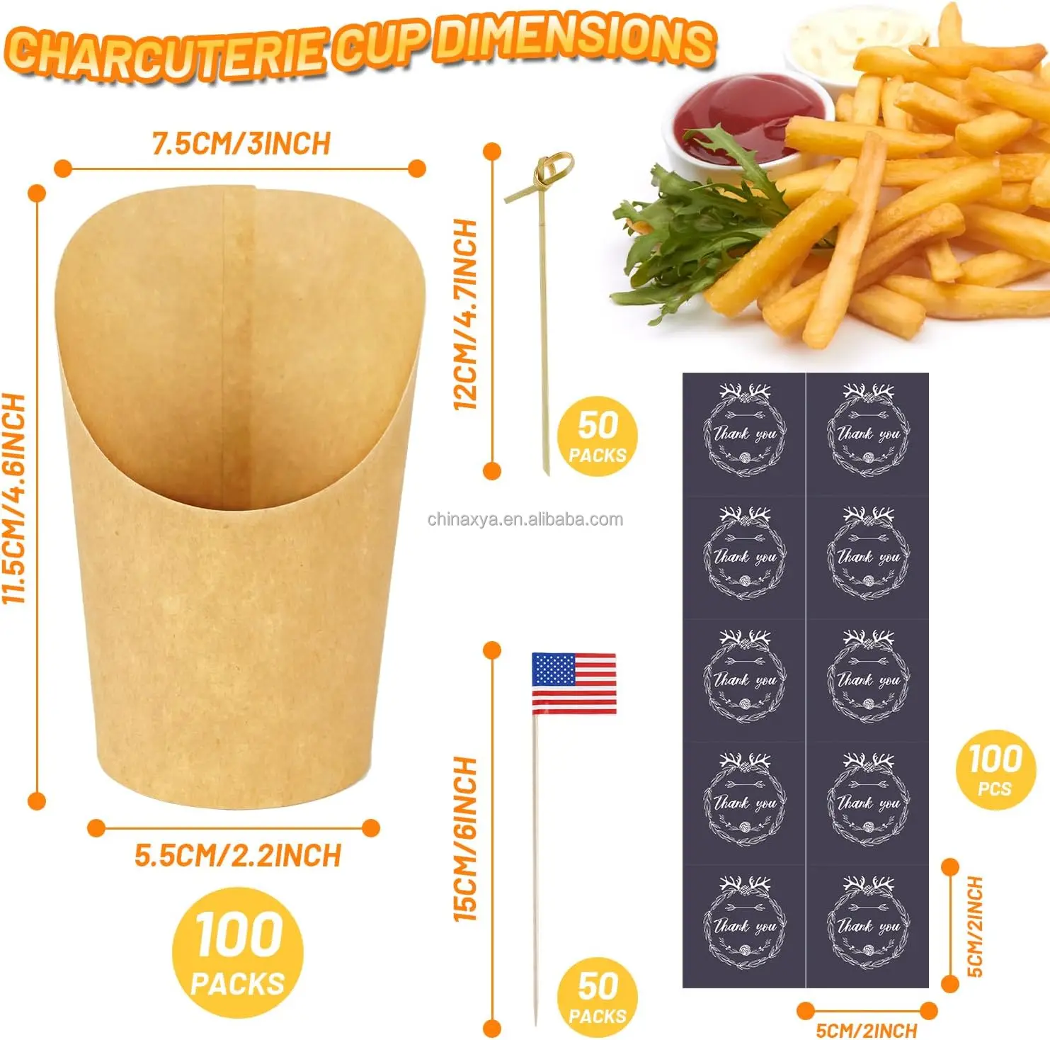 Eco-Friendly 12oz 14oz 16pz French Fries Holder Recyclable Matt Lamination Fried Chicken Box Scoop Cup for Food Industry supplier