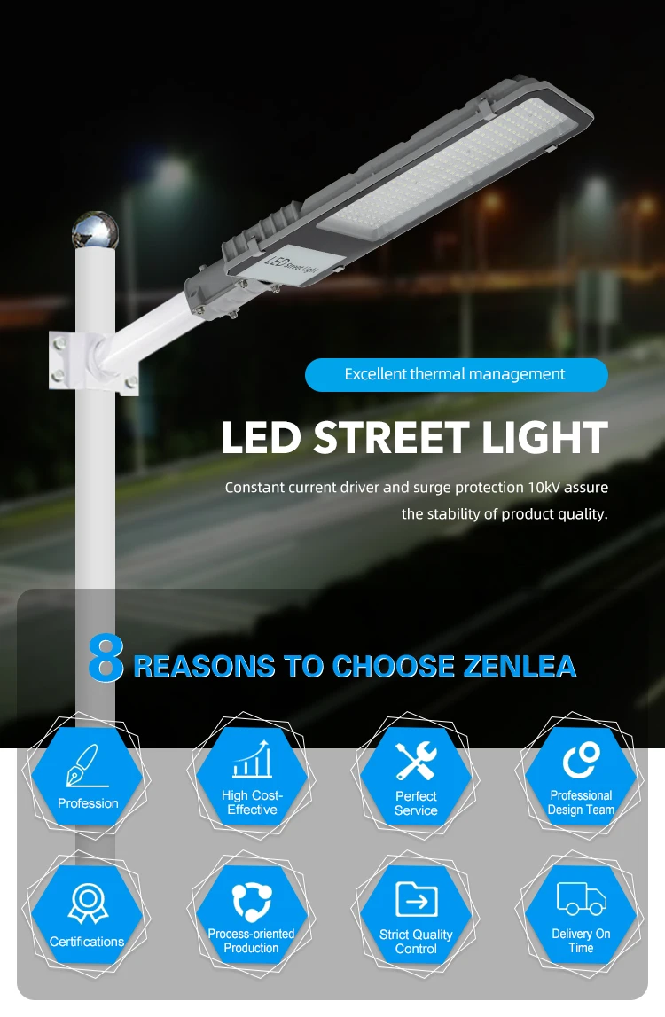 High Lumens Outdoor Ip66 Waterproof Road Light Die casting Aluminum 50w 100w 150w 200w Led Street Light
