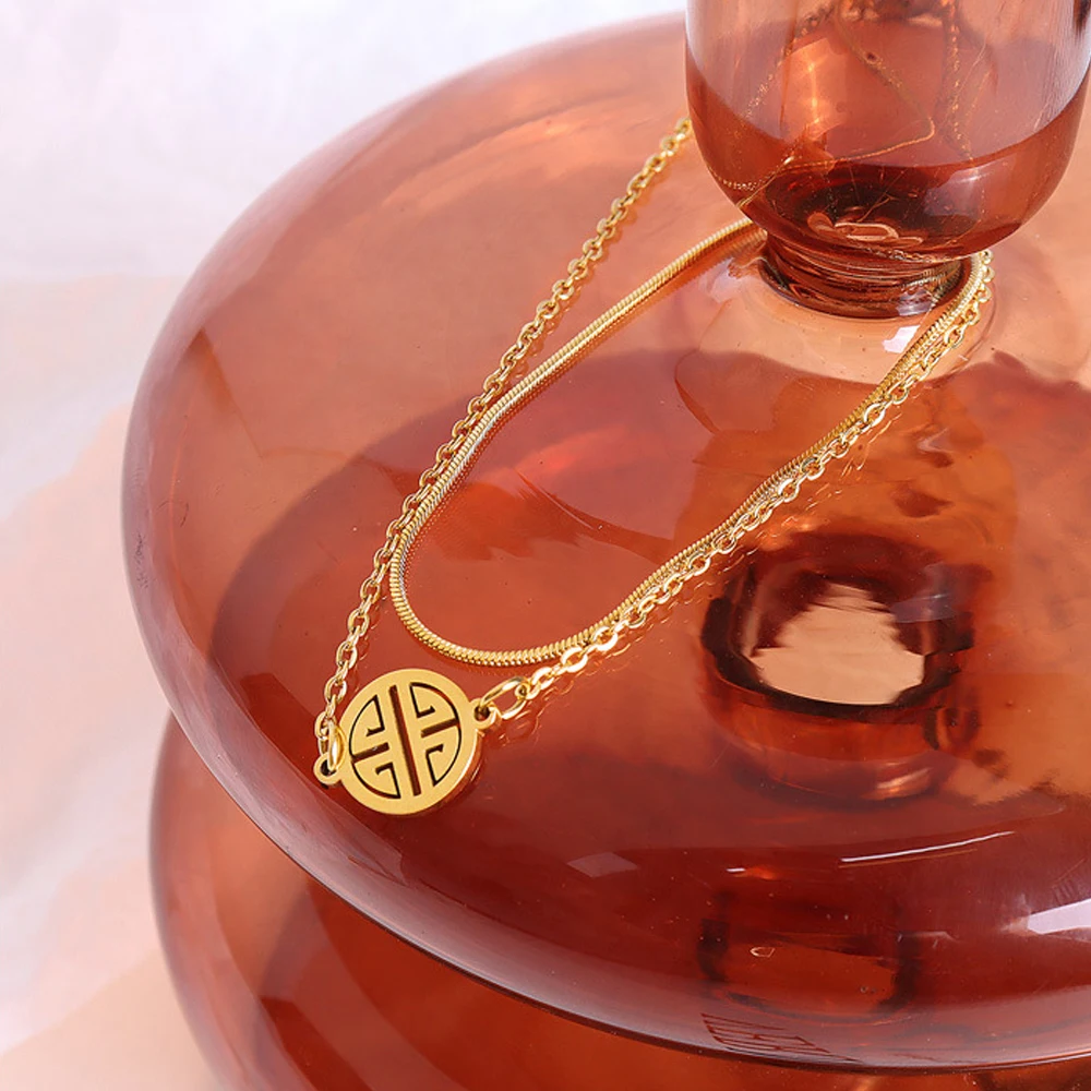 18K Gold Titanium Steel Anklet - Waterproof & Stylish