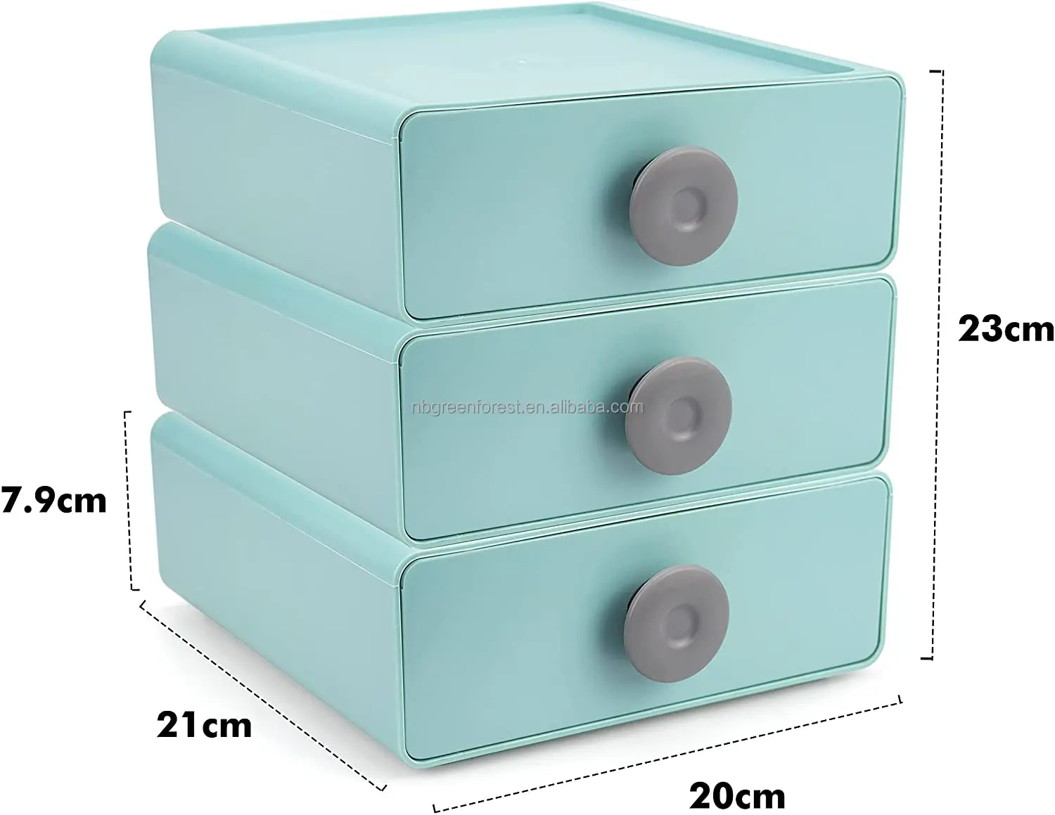 Plastic Storage Drawers Stackable Desktop Organizer Box 3drawer Set