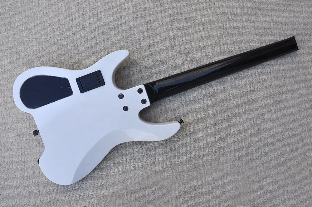 Customized Black Headless Electric Guitar with 6 Strings & OEM