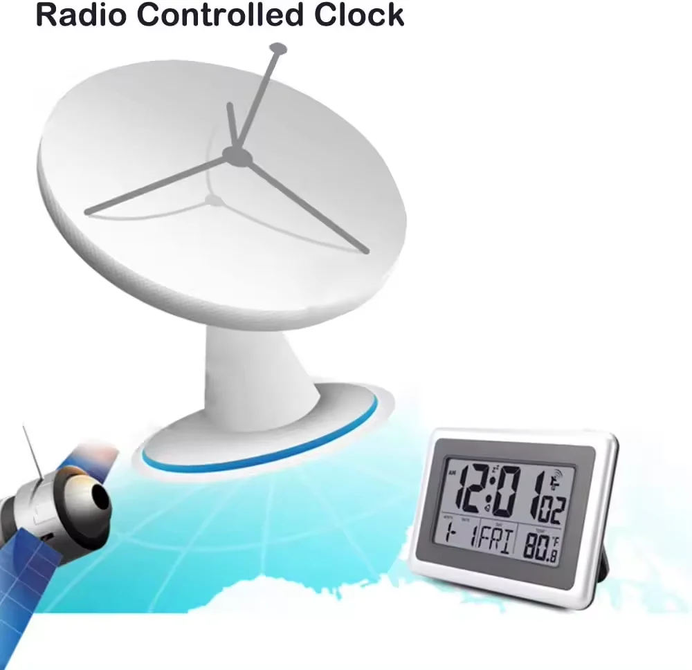 Decorative Simple Design Digital DCF RCC Promotional Mounted Stylish World Time Zone Wall Clock