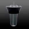 black bowl+round bottom clear cup+clear lid+straw