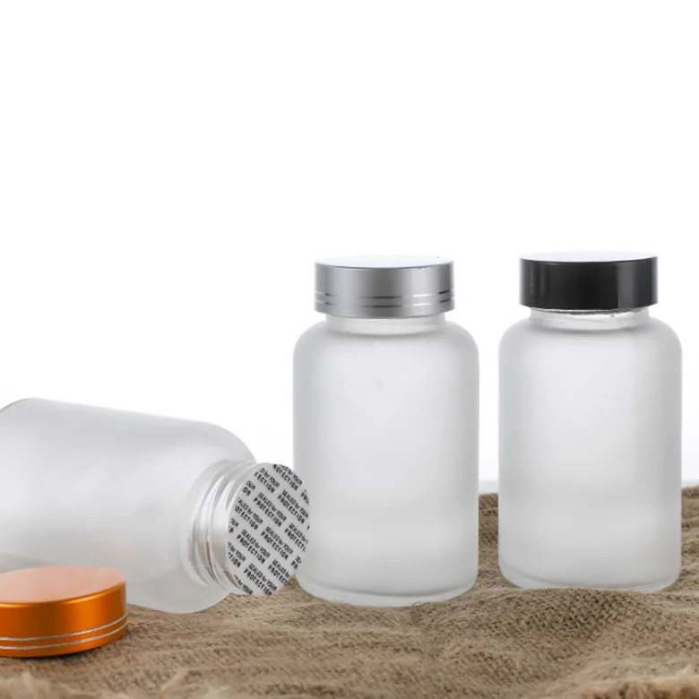 Frosted clear glass pill bottle capsule bottle manufacturer
