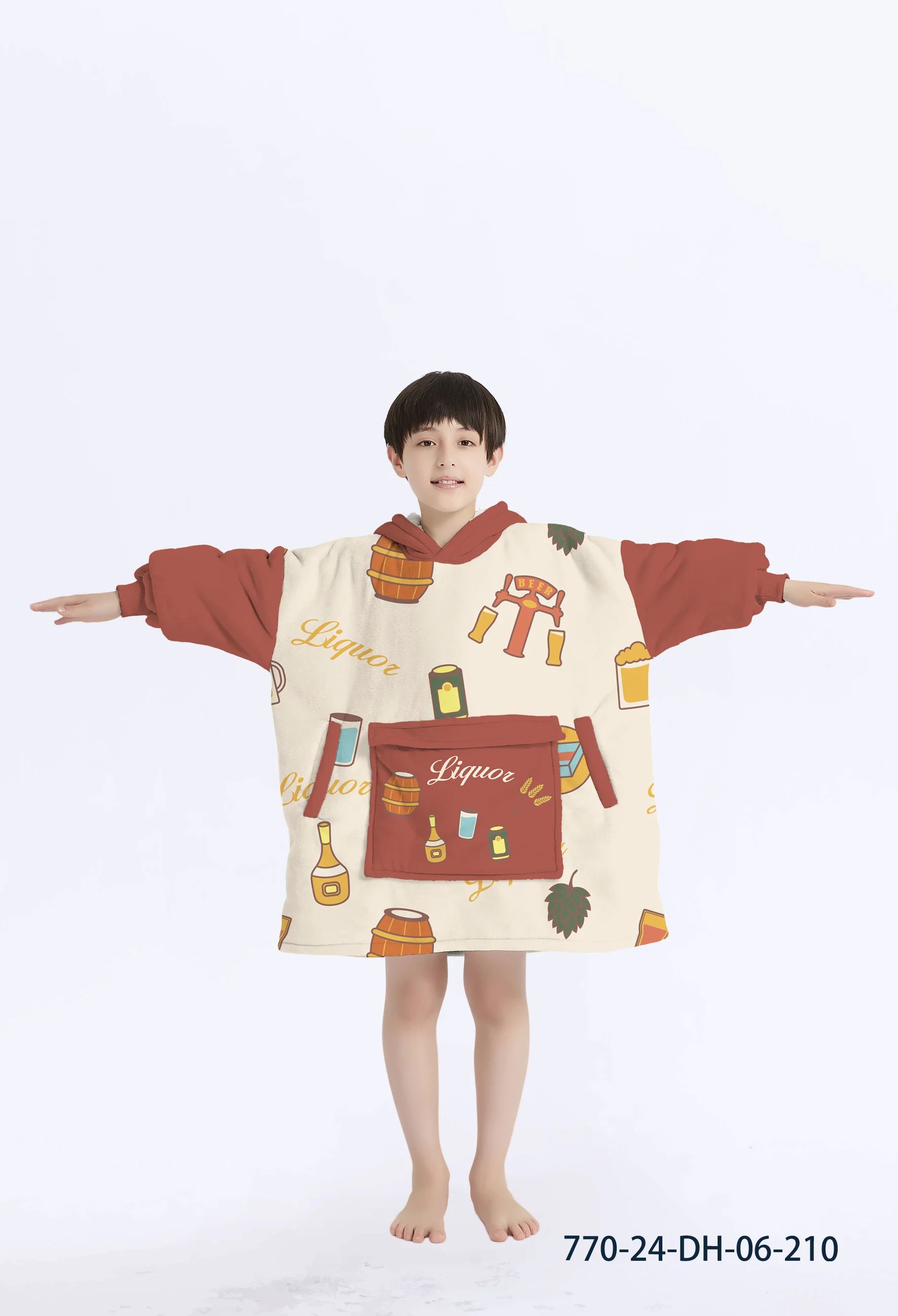 Factory Custom One Size Fits All Printed Christmas Oversized Wearable Giant Hoodie Blanket Sweatshirt Adult Hooded TV Blanket