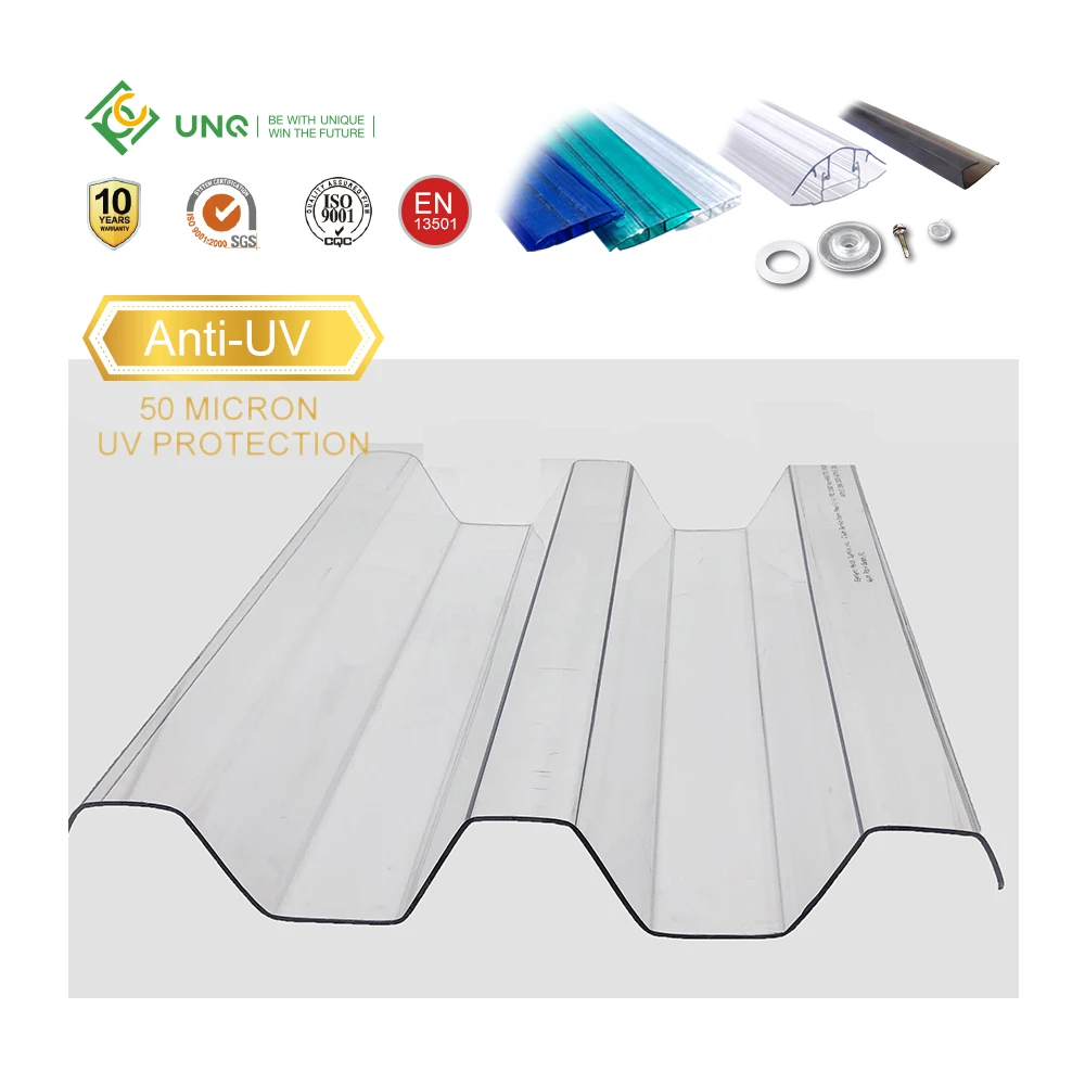 Popular Polycarbonate Plastic Corrugated Wave Sheet for Building Materials Decorative