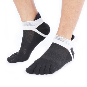 Factory High Quality Knitted Combed Cotton Breathable Big Mesh Short Seamless Split Toe For Men Custom Ankle Socks