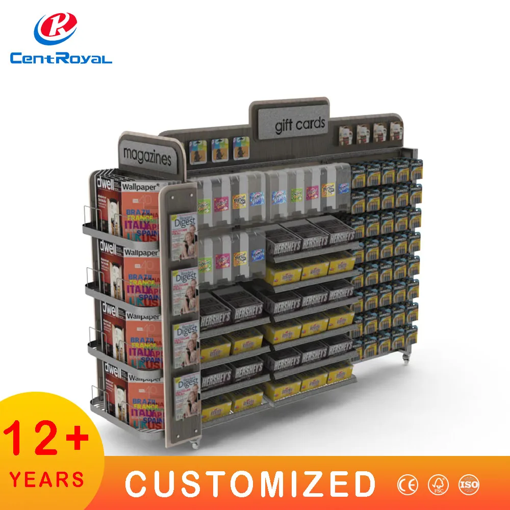 Custom OEM/ODM Store Commercial Display Floor Stand Comic Book Shelf Display Racks Rotating Wooden Books Display Rack Shelves