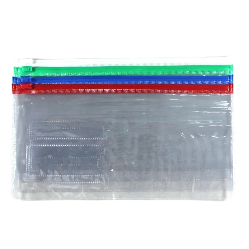 School Poly Zip Envelopes in Clear A4 A5 A6 Sizes PVC Label Pocket Plastic Zipper PP Document Bags Folder Holder Box Patterns