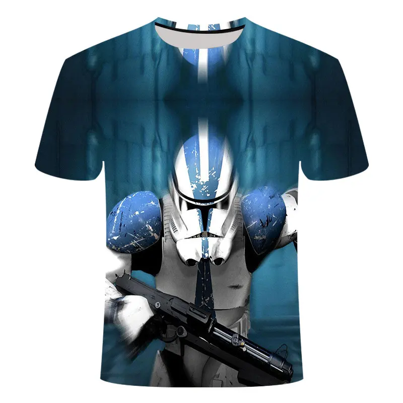 New Women Men Robot Star War Print Casual 3D T-Shirt Short Sleeve Tops Tee 