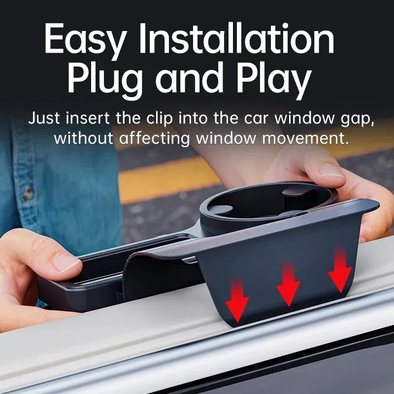 Car Cup Holder & Storage Tray with Phone Mount