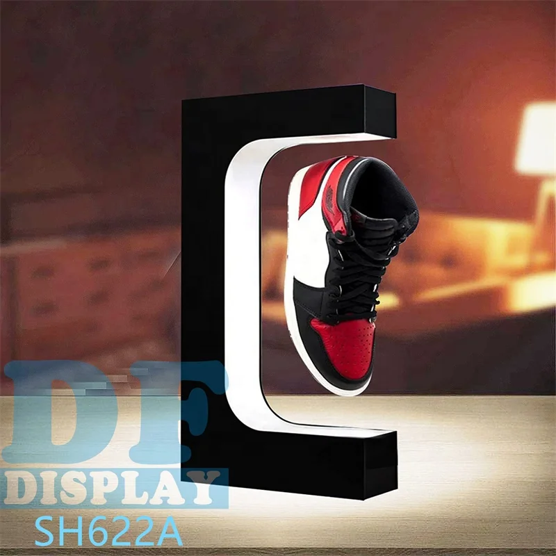 Shoes Display for Retail Shop Levetating Shoe Display Sneaker Stand Holder Rotation Acrylic Rack With LED