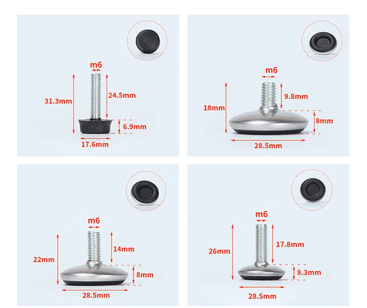 Topcent M6 M8 M10 Furniture Hardware Accessories Adjustable Leveling