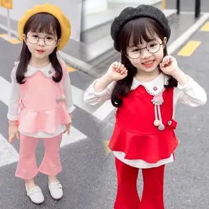Best-selling 0-4 Year Old Girls' Treasure Set 2023 New Children's Clothing Girls Cute Long Sleeve Spring and Autumn  Casual