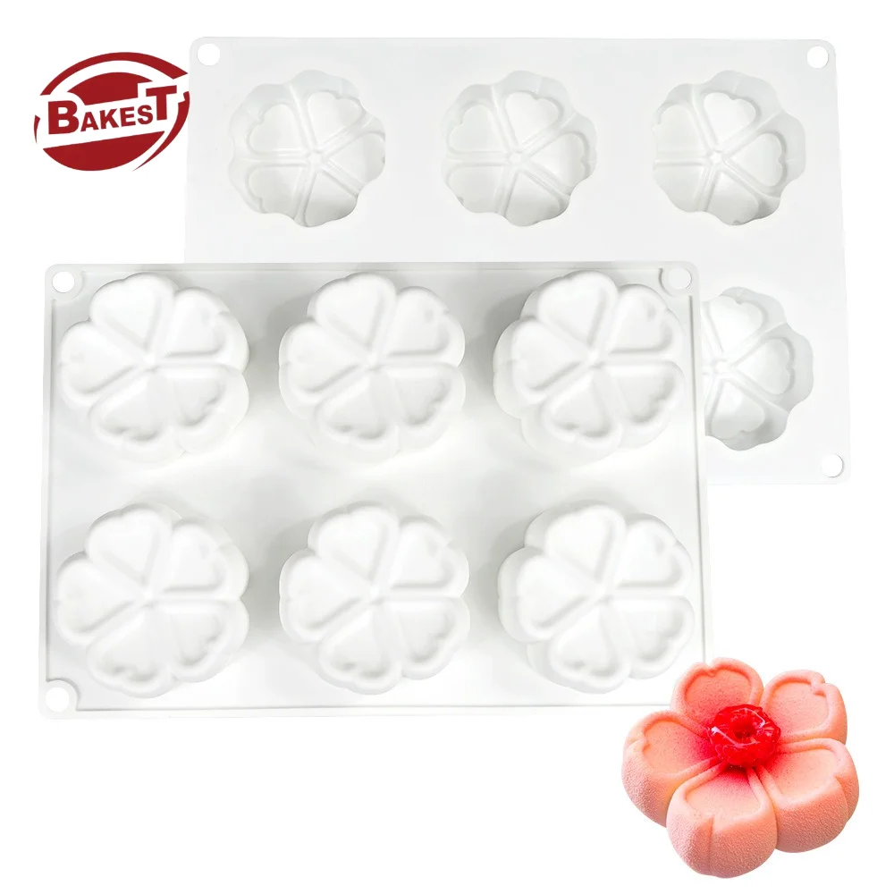 Eco-Friendly Cherry Blossom Flower Mousse Cake Mold Safe Silicone DIY Petal Pastry Baking Tools Fondant Cake Molds