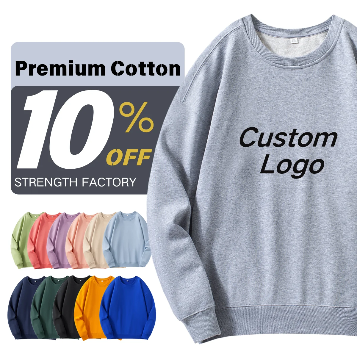 10%Off Blank Sweatshirt Environmentally Friendly Sublimation Blanks Logo Mens Crewneck Sweatshirts for Autumn Season