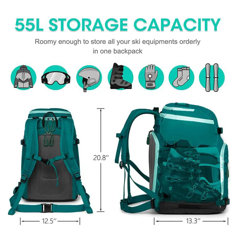 Bolsa Para Botas De Quí, 50L Mochila De Viaje Para Botas De Quí