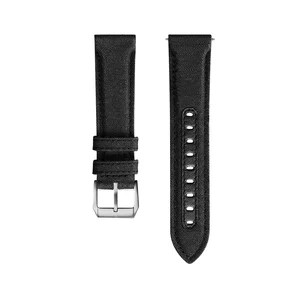 22mm Handmade Sport Watch KEV-LAR & LEATHER Strap with Stainless Steel Pin Buckle Bronze Pin Buckle Customized LOGO