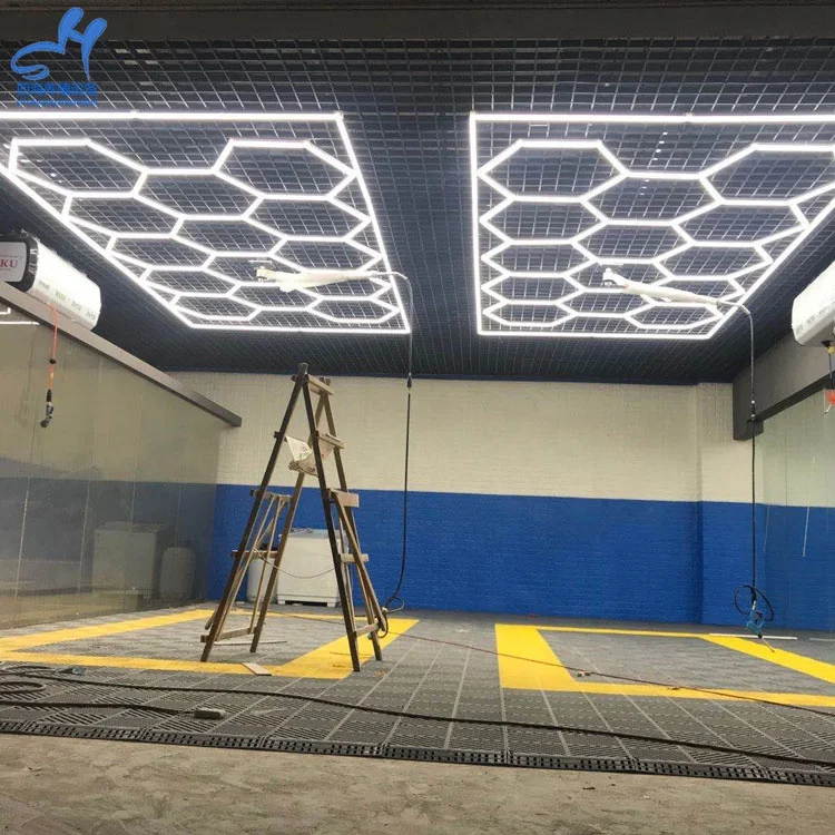 Hexagonal Ceiling Light for Car Workshop & Garage IP54 Waterproof 1200mm Length LED 6000K Daylight