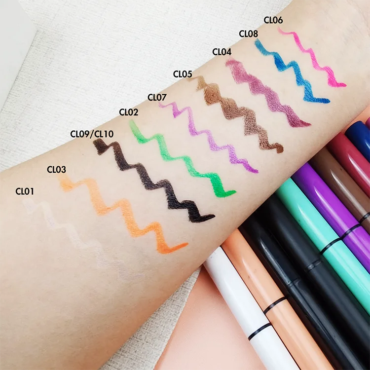 NO LOGO Vender Long Lasting Vegan Manufacturer Customized Your Brand Eye Liner Pen Eyeliner self-adhesive