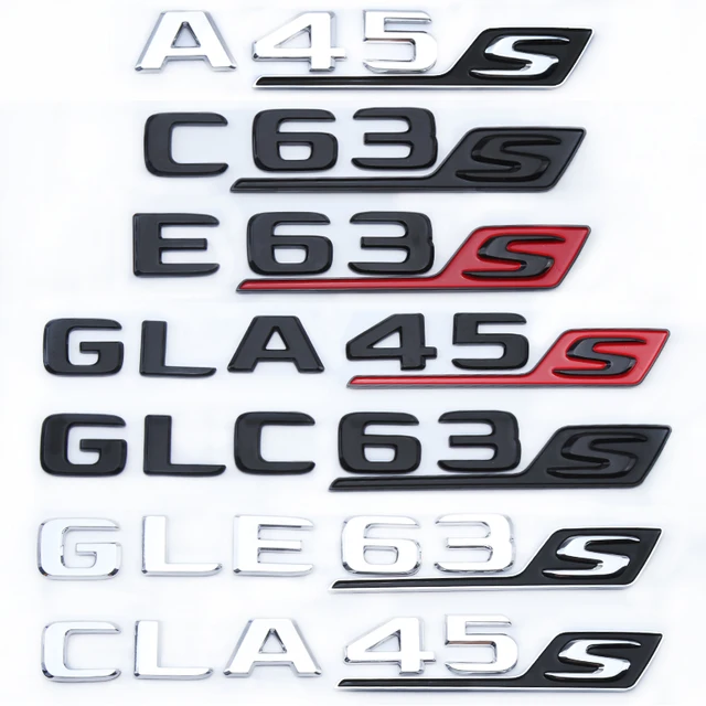 C63S E63S GLC63S GLE63S GLA45S A45S AMG letter logo Car Sticker Mercedes A C E-Class Modified Accessories Decorative Decal