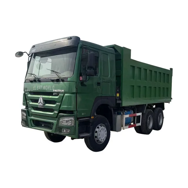 Hot sale used green howo export  dump trucks 371hp urban construction waste truck 6x4 8x4 garbage carrier heavy duty truck