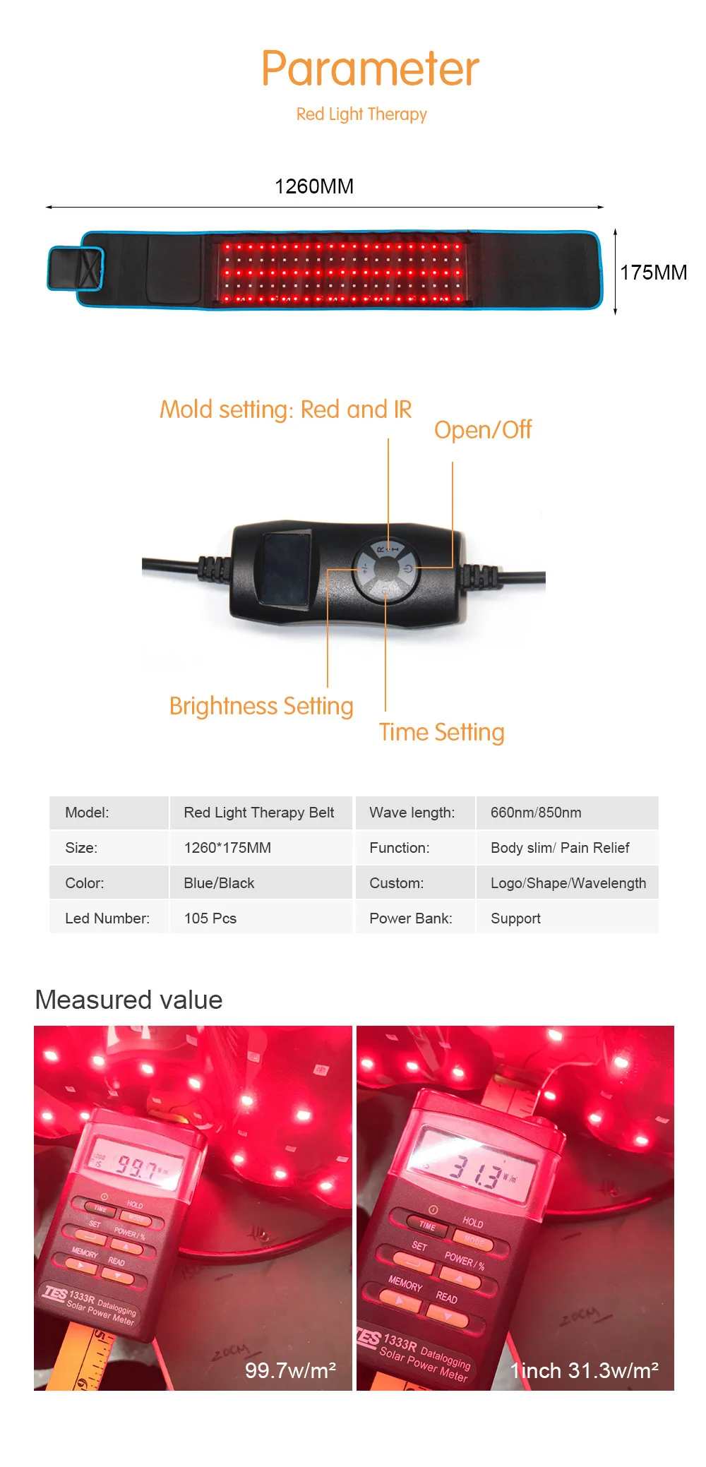 LIG Mega Photon LED Red Light Therapy Fat Weight Loss Slimming Belt Full Body