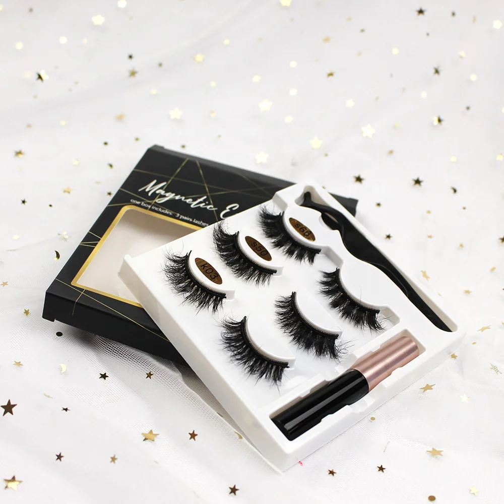 Магнитные ресницы и магнитная подводка для глаз с пользовательскими коробками свободного дизайна