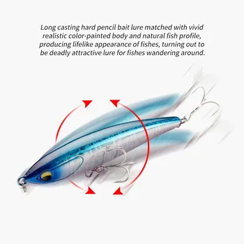 Cheery New 105mm 28.4g Long Casting Sinking Pencil Artificial Hard Swim Bait Yellow Fin Fishing Lure Sea Fishing – Pencil – view 3