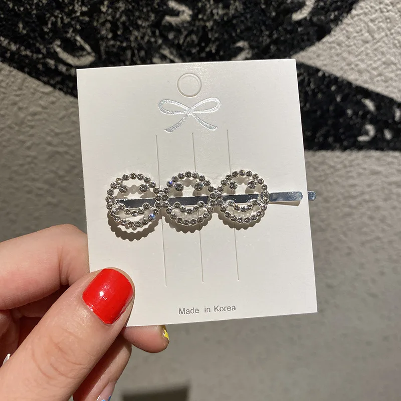 Go Party Letter Hair Pins Crystal Rhinestones Bobby Pin Hair Clips Women Hairgrip Full Diamond Barrette Hair Accessories