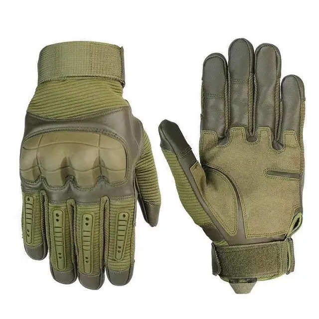 Touch screen all finger tactical gloves equipped with rubber armor for wear resistance