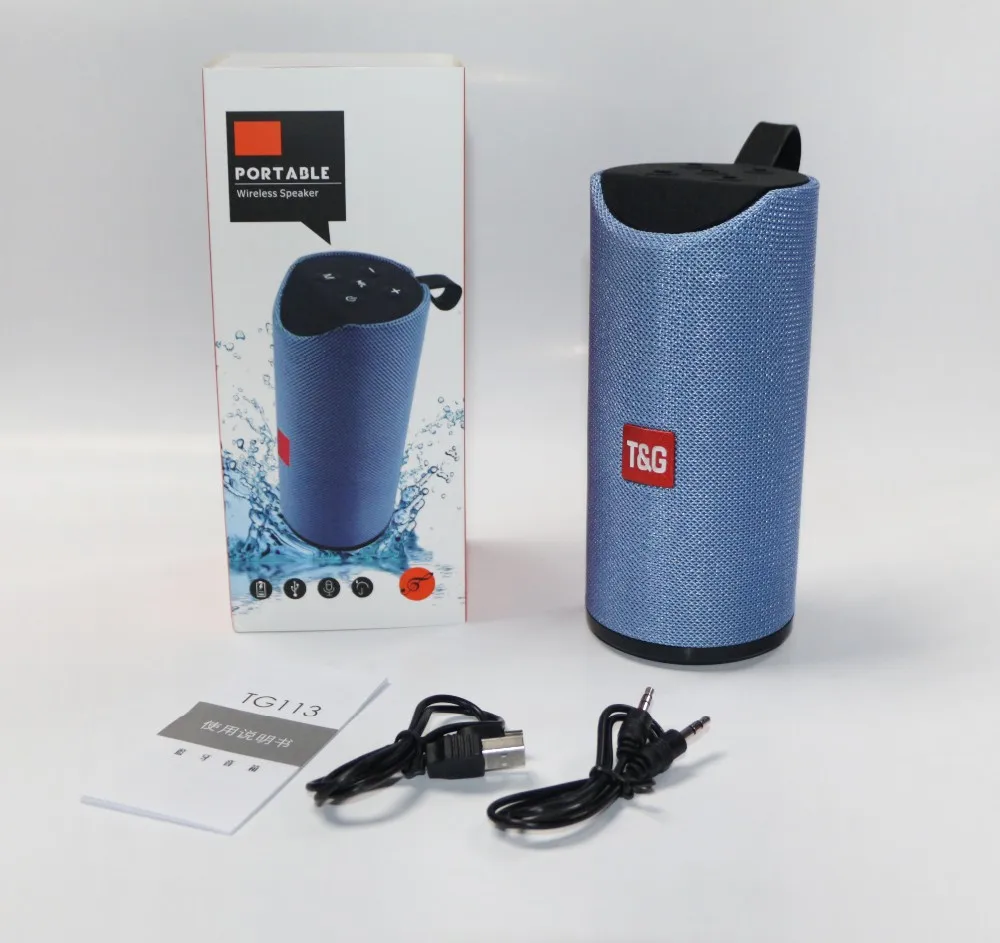T&G TG113 IPX4 portable bluetooth speaker outdoor waterproof audio wireless TF card TG bass speaker - ANKUX.COM