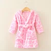 Flannel bathrobe powder water wave