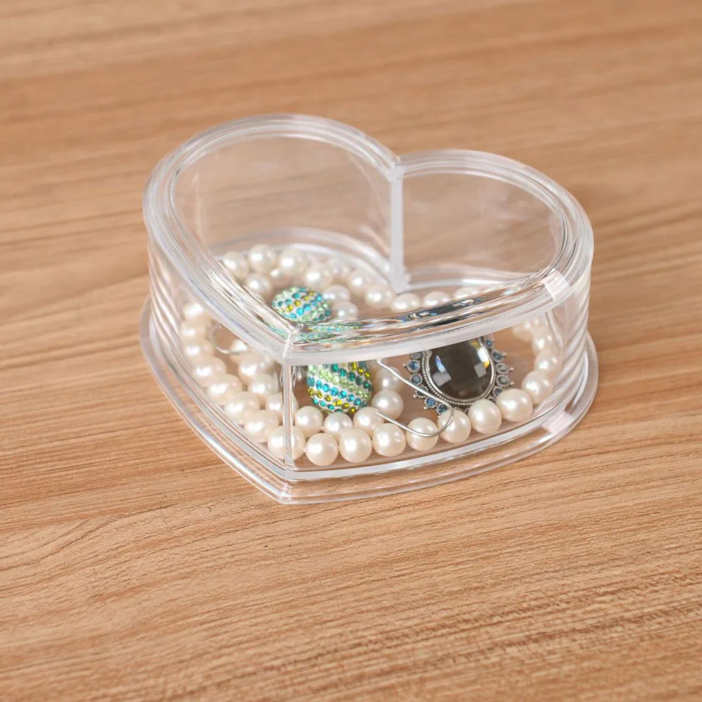 Cross Border Transparent Love Shaped Desktop Miscellaneous Jewelry Display Storage Makeup Organizers