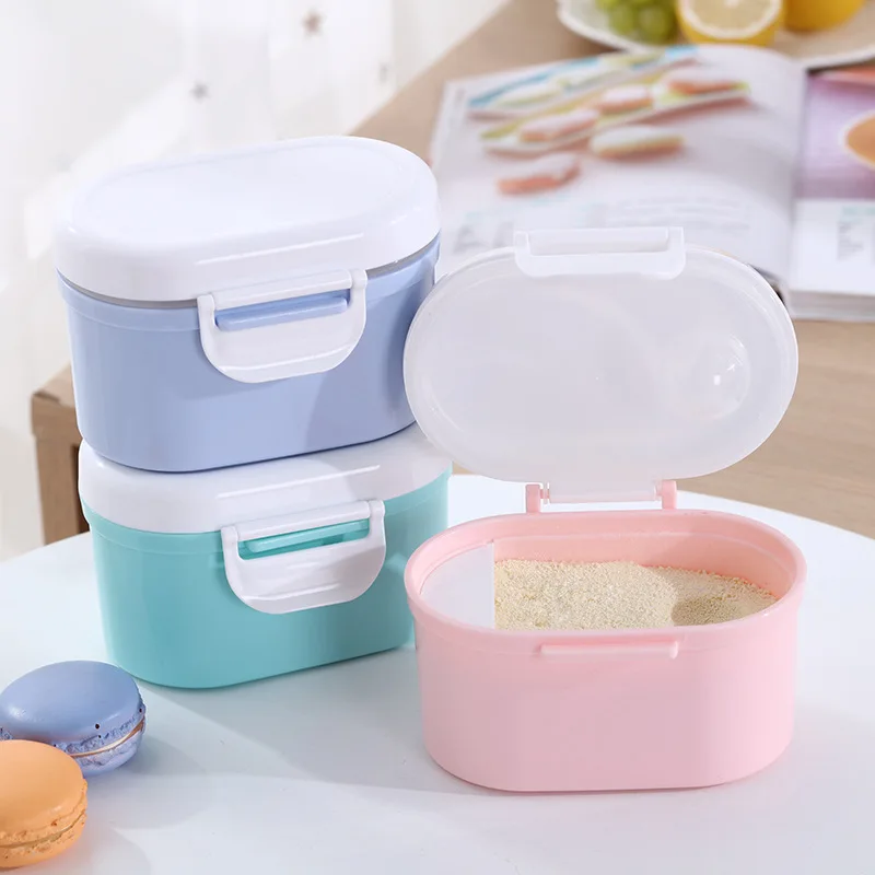 Wholesale portable plastic food grade pp milk powder box for baby snack storage box