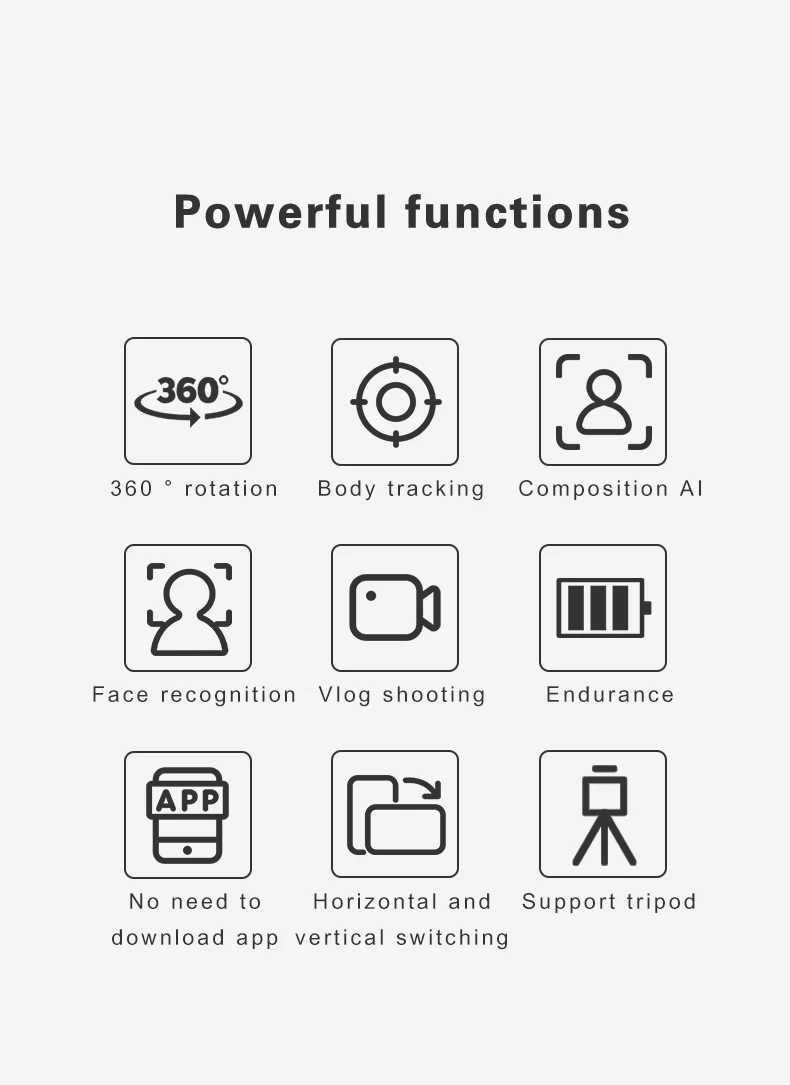 Шарнирный стабилизатор с автоматическим вращением лица селфи-Палка для сотового телефона HD 1080P камера прямой трансляции видео Vlog