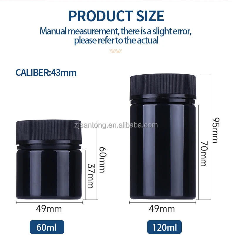 Colored 120ml Black Jar with Tamper Proof Lid  for Cosmetic Packaging supplier