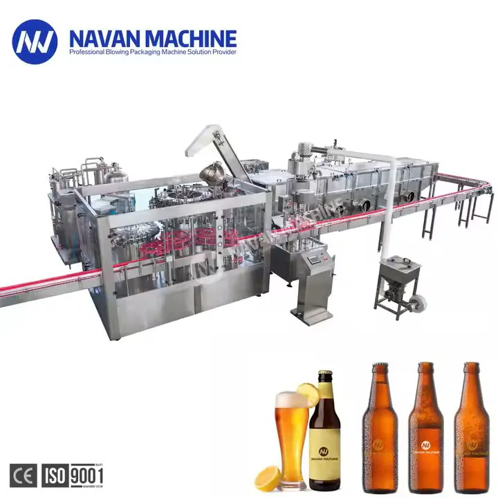 Automatic  Beer Drinking Glass Bottles  Washing Filling and Capping Three in One Machine