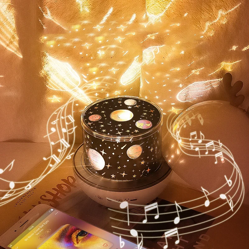 Custom Cute Elf Projection Lamp Rotating Ocean Christmas Birthday Party Atmosphere Star Projector for Baby Night Light