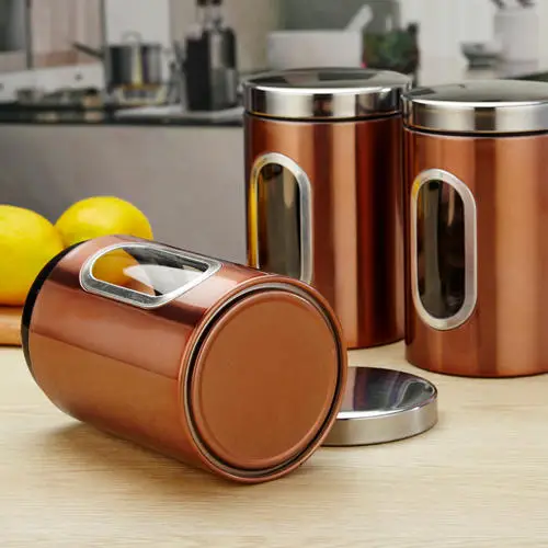 Copper tea and coffee fashion canisters