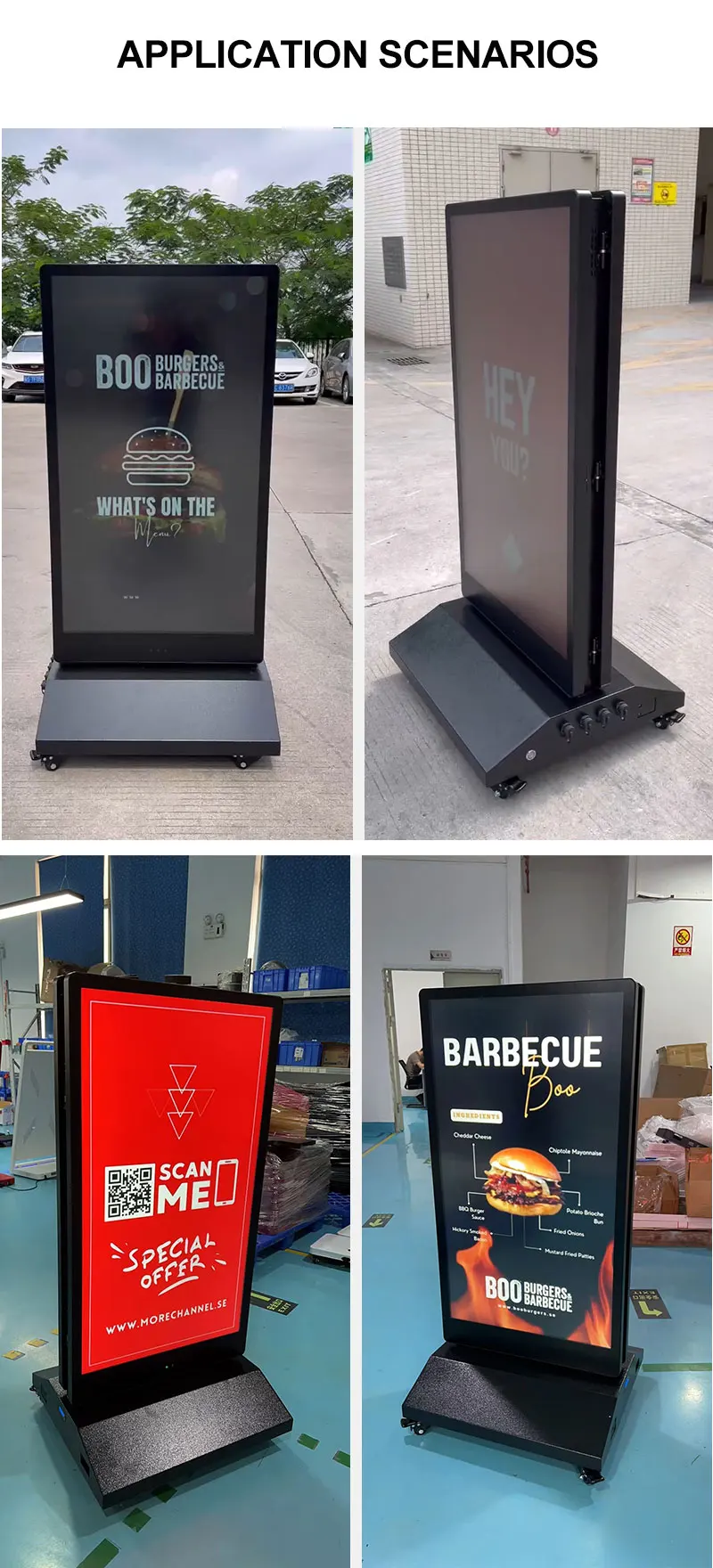 Outdoor Portable Screen 43 Inch Double-sided Portable Battery Powered Display Digital Signage Panel LCD Advertising Machine details