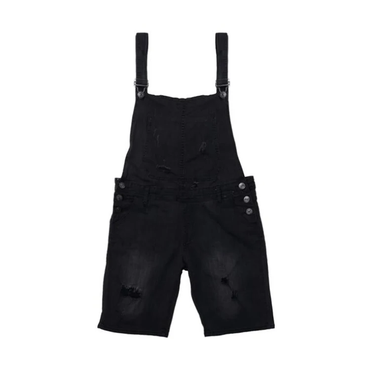 New Arrival Mens Casual Denim Jeans Casual Hole High Waist Overalls Jumpsuit Dungarees Cargo Work Shorts Pants
