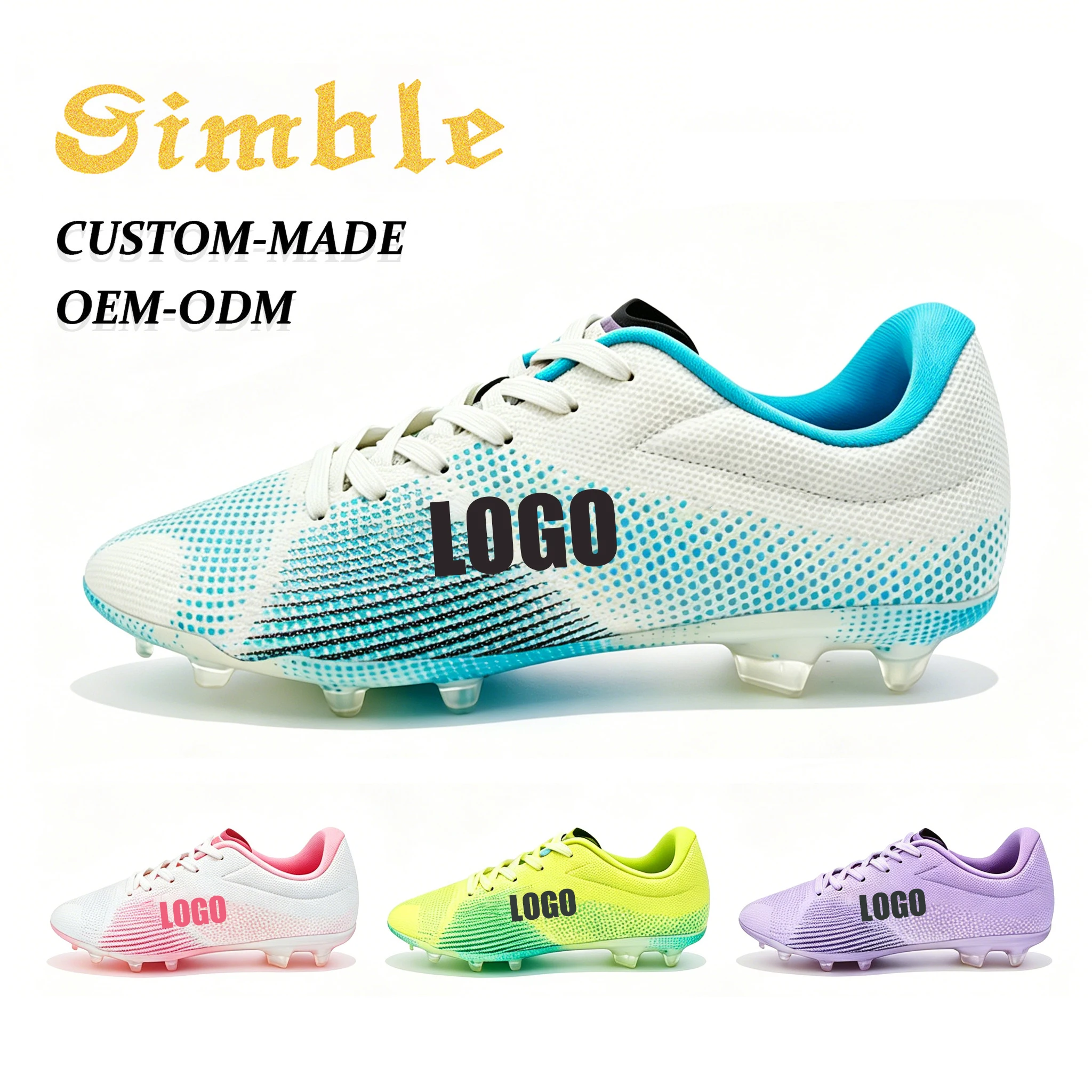 Professional Customized Soccer Boots Men and Women Outdoor Grass Sport TPU Long Spike Custom Football Boots