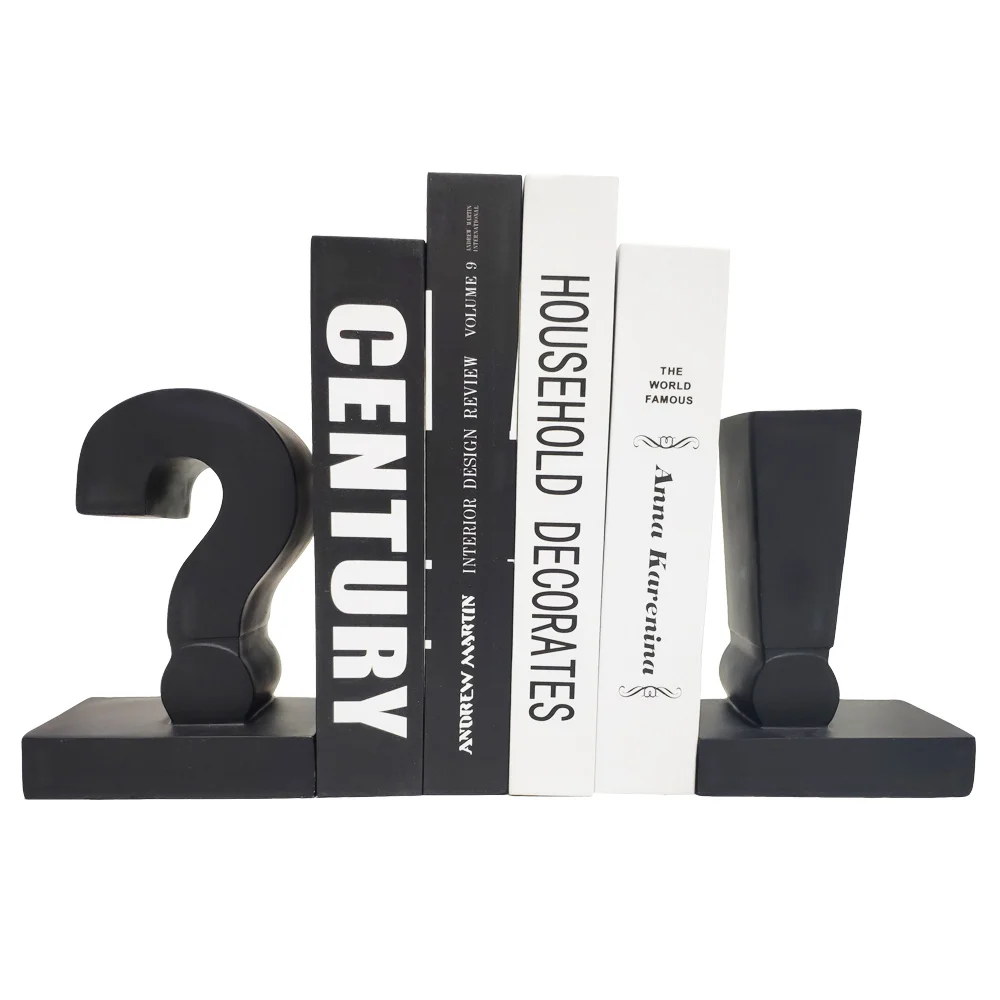 Creative and Novel Question Mark Exclamation Mark Bookend Desk Decoration