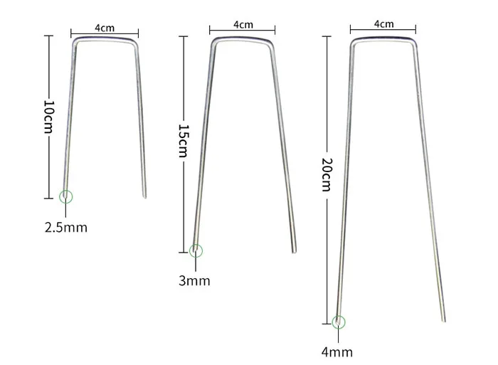 8 Inch Landscape Staples Rust Resistant Heavy Duty Garden Staple U Shaped Galvanized Ground Stakes Sharp Angled Anchor Pins