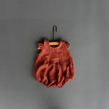 Newborn Baby Clothes Summer Baby Romper Thin Pure Cotton Infant Clothes A-Class Short Sleeve Casual Solid Color Baby Clothing